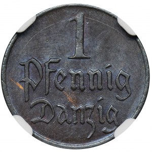 Free City of Danzig, 1 pfennig 1923 - NGC MS63 BN