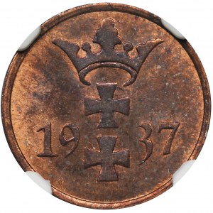 Wolne Miasto Gdańsk, 1 fenig 1937 - NGC MS63 RB