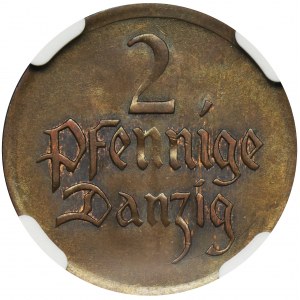 Free City of Danzig, 2 pfennig 1926 - NGC MS64 BN