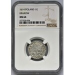 Sigismund III Vasa, Groschen Krakau 1614 - NGC MS64