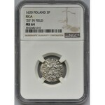 Sigismund III Vasa, 3 Polker Riga 1620 - NGC MS64