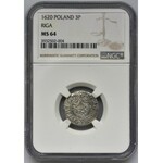 Sigismund III Vasa, 3 Polker Riga 1620 - NGC MS64