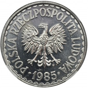 1 złoty 1985 - NGC MS65 PL - jak lustrzanka