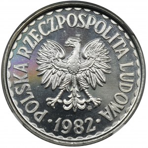 1 złoty 1982 - NGC MS66 PL - jak lustrzanka