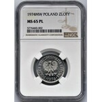 1 złoty 1974 - NGC MS65 PL - jak lustrzanka