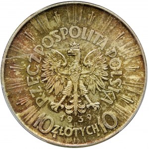 Pilsudski, 10 zloty 1939 - PCGS MS64