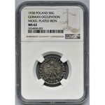 50 groszy 1938 - NGC MS62 - WZÓR, niklowane