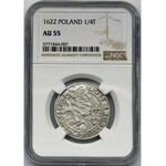 Sigismund III Vasa, 1/4 Thaler Bromberg 1622 - PRV M - NGC AU55