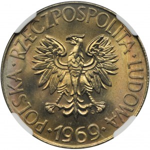 10 złotych 1969 Kościuszko - NGC MS67