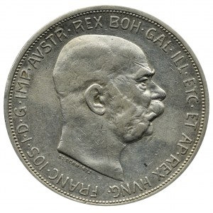 Austria, Franz Joseph I, 5 Korona Wien 1909 - Schwartz