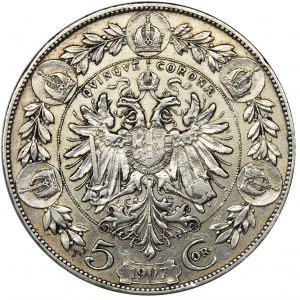 Austria, Franciszek Józef I, 5 Koron Wiedeń 1907
