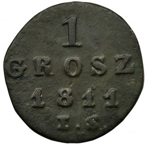 Duchy of Warsaw, 1 groschen Warsaw 1811 IS