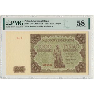 1.000 złotych 1947 - B - PMG 58