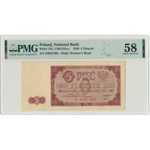 5 złotych 1948 - F - PMG 58