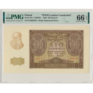100 złotych 1940 ZWZ - B - PMG 66 EPQ