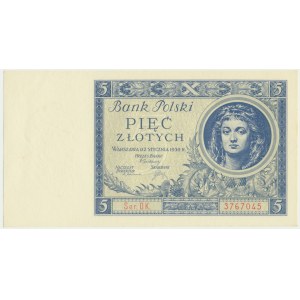 5 złotych 1930 - Ser. DK. -