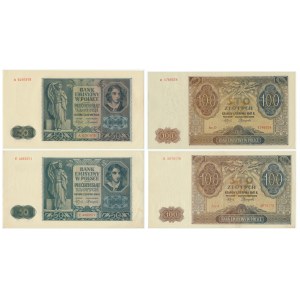 Zestaw, 50 - 100 złotych 1941 (4 szt.)