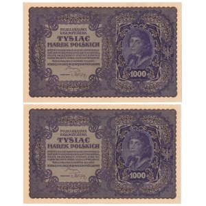 Zestaw 1.000 marek 1919 - II Serja G - (2 szt.)