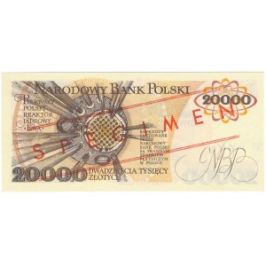 20.000 złotych 1989 WZÓR A 0000000 No.0340