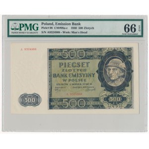 500 złotych 1940 - A - PMG 66 EPQ