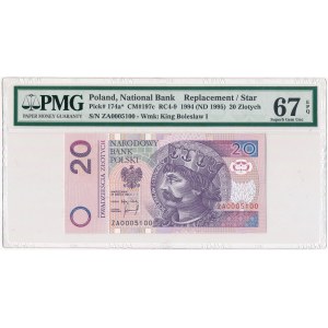 20 złotych 1994 - ZA 0005100 - PMG 67 EPQ - seria zastępcza