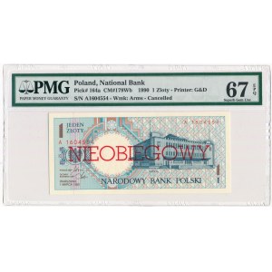 1 złoty 1990 - A - NIEOBIEGOWY - PMG 67 EPQ