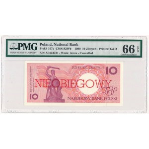 10 złotych 1990 - A - NIEOBIEGOWY - PMG 66 EPQ