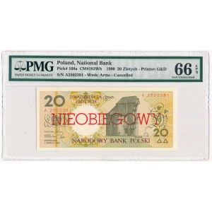 20 złotych 1990 - A - NIEOBIEGOWY - PMG 66 EPQ