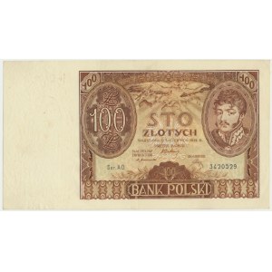 100 złotych 1932 - Ser.AO. - znw. kreski na dole