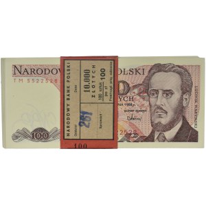Paczka bankowa 100 złotych 1988 - TM - (100 szt.)