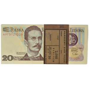 Paczka bankowa 20 złotych 1982 - AM - (100 szt.)