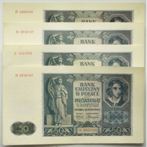 Zestaw 50 złotych 1941 (4 szt.)