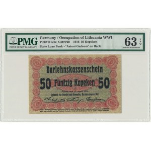 Poznań 50 kopiejek 1916 krótka klauzula (P2c) - PMG 63 EPQ