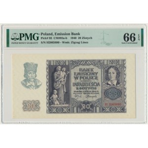 20 złotych 1940 - H - PMG 66 EPQ