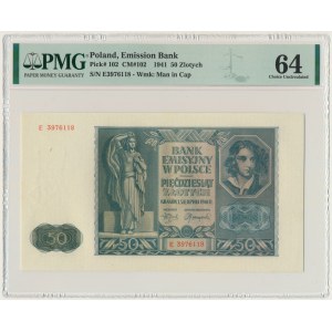 50 złotych 1941 - E - PMG 64 - PIĘKNY