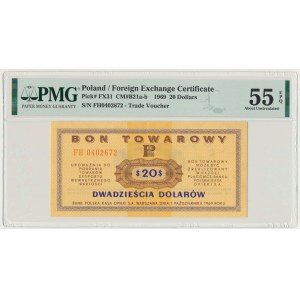 Pewex 20 dolarów 1969 - FH - PMG 55 EPQ