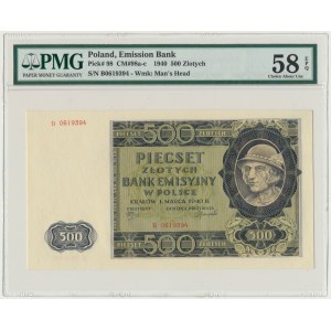 500 złotych 1940 - B - PMG 58 EPQ