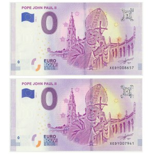 Zestaw banknotów kolekcjonerskich 0 EURO Jan Paweł II (2 szt.)