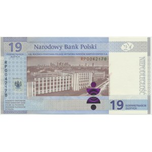 19 złotych 2019 - 100 - lecie powstania PWPW - RP -