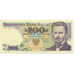 200 złotych 1986 - CR - pierwsza seria rocznika