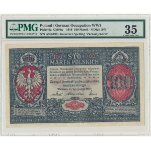 100 marek 1916 Jenerał - 6 cyfr - PMG 35