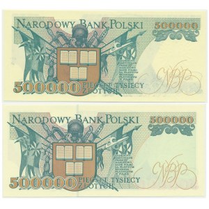 Zestaw, 500.000 złotych 1990-1993 (2 szt.)