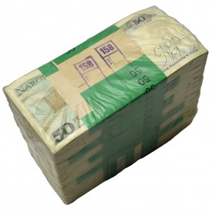 Zgrzewka bankowa 50 złotych 1988 - KA - ( 1.000 sztuk )