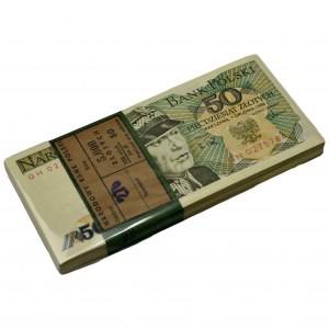 Paczka bankowa 50 złotych 1988 - GH - (100 szt.)