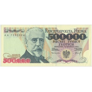 500.000 złotych 1993 - AA - bardzo rzadka