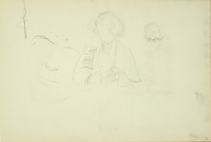 Włodzimierz Tetmajer (1861 - 1923), Popiersie młodej kobiety, szkice głowy, ok. 1900