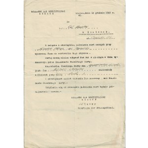 [Okupacja, Stanisław Król, księgarz 1942] Kommando der Schutzpolizei Kielce.
