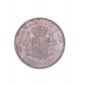 Spain - Alfonso XIII (1886-1898) 1 Peso (5 Pesetas)