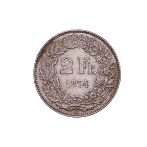 Switzerland - 2 Francs 1874 B