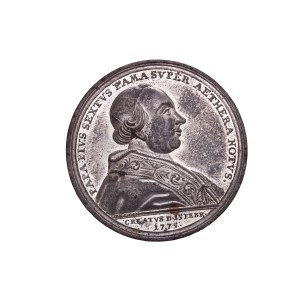 Stato Pontificio. Pius VI (1775-1799) Tin Medal – Zinnmedaille